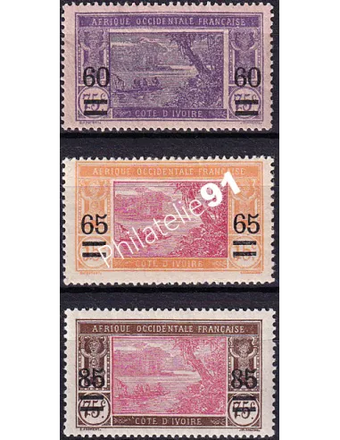 Timbres de Côte d'Ivoire n° 59 à 61, Timbres colonies françaises