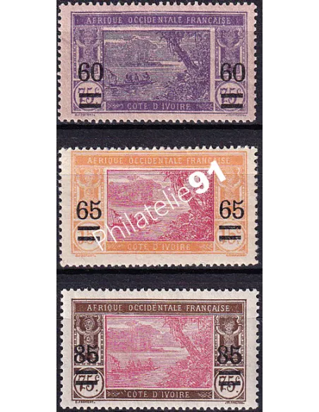 Timbres de Côte d'Ivoire n° 59 à 61, Timbres colonies françaises