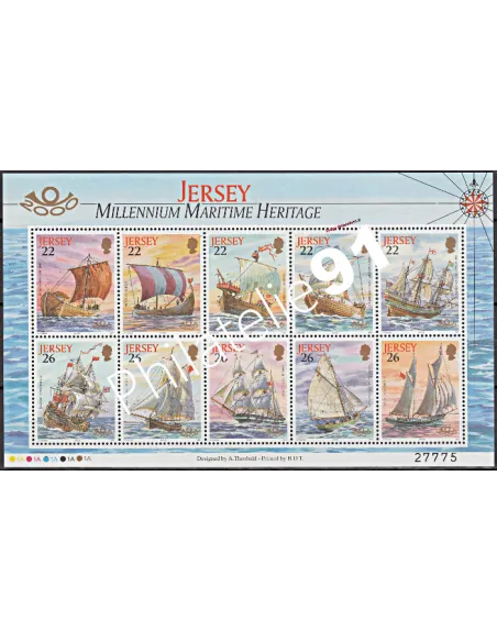 Bloc-feuillet de JERSEY n° 29 - Patrimoine maritime - Bateaux
