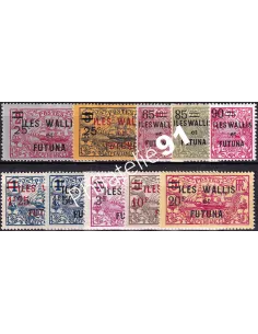 Wallis et Futuna, n° 30 à 39 charnière, collection timbres Colonies