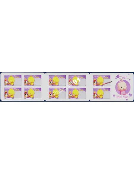 Carnet de timbres de France n° 4184 - Timbre de naissance "C'est une fille" (2008) - Autoadhésif