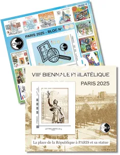 2 blocs CNEP Place de la République et Bloc n° 100, timbres France