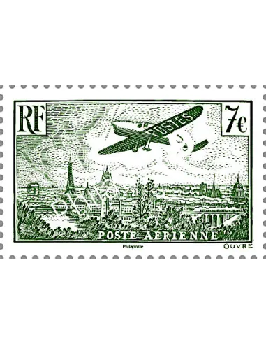 Timbre issu de l'Affiche avion survolant Paris, timbres France