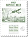 Affiche avion survolant Paris, salon de Printemps 2025, timbres France