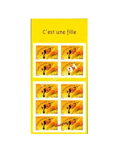 Carnet de timbres de France n° 3634 (ADH. BC 40) Timbres de naissance "C'est une fille" (2004)