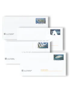 TAAF, Entiers postaux n° 4E à 7E neufs, lettres Dom-Tom