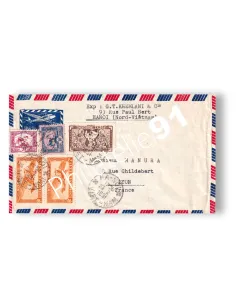 Indochine, Enveloppe de Hanoï pour Lyon, Lettres Colonies