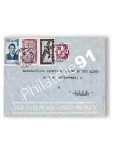 Indochine, Enveloppe de Saigon pour Lyon, Lettres Colonies