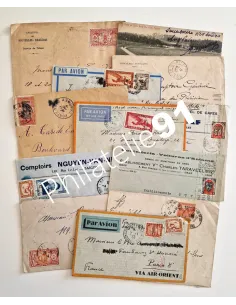 Lot de 12 lettres oblitérées, lettres Colonies