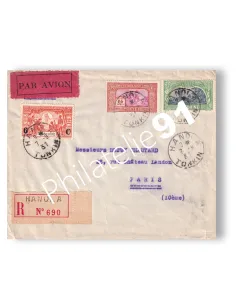 Indochine, Enveloppe Recommandée de Hanoï pour Paris, Lettres Colonies