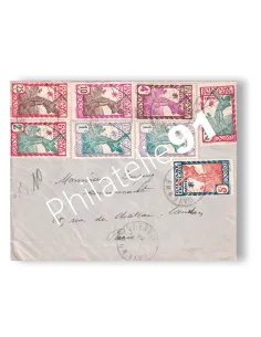Guyane, Enveloppe oblitérée pour Paris, Lettres Colonies