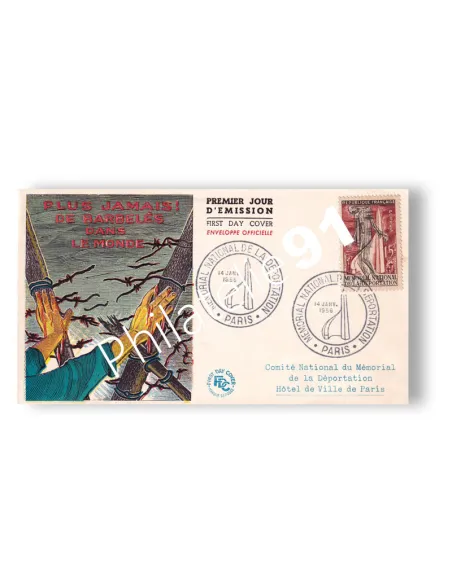 n° 1050 oblitéré sur enveloppe 1er Jour, lettres France