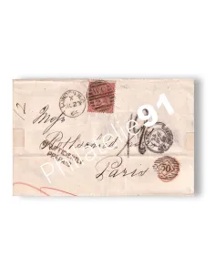 Grande-Bretagne, n° 25 seul sur lettre pour la France, lettre Europe