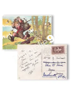 Carte postale oblitérée, thématique Scoutisme, lettres France