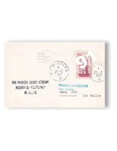 Enveloppe 1er vol "Nouvelle-Calédonie-Wallis", lettres de France