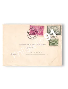 Lettonie, enveloppe oblitérée de Riga pour Le Havre, lettre Europe