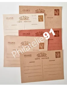 Lot de 5 entiers postaux neufs, Cartes interzone, entiers de France