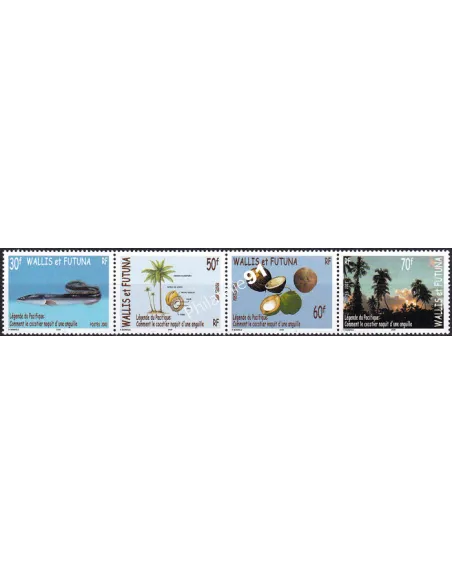 WALLIS ET FUTUNA, n° 605 à 608 neufs, en bande, timbres Dom-Tom
