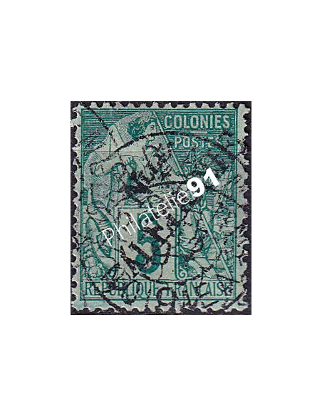 Nouvelle-Calédonie, n° 24 oblitéré, timbres des Colonies