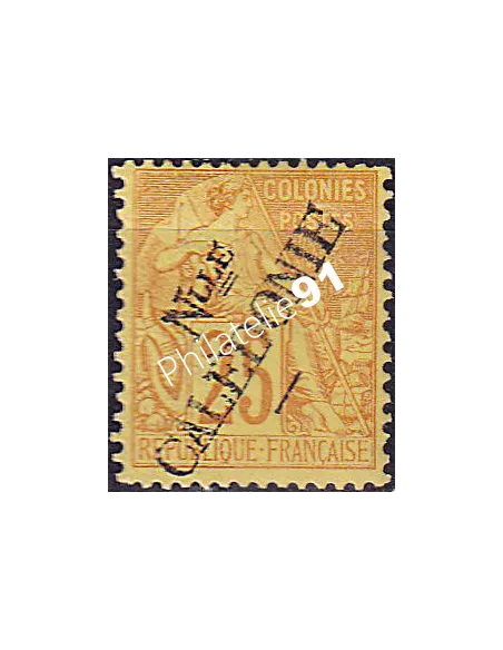 Nouvelle-Calédonie, n° 28 oblitéré, timbres des Colonies