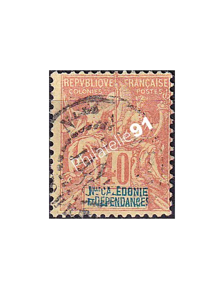 Nouvelle-Calédonie, n° 50 oblitéré, timbres des Colonies