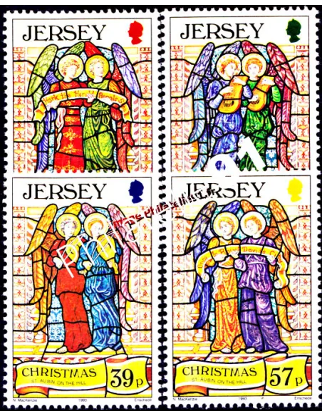 JERSEY - n°  629 à 632 - Noël - "Anges de Jersey"