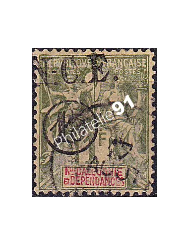 Nouvelle-Calédonie, n° 58 oblitéré, timbres des Colonies