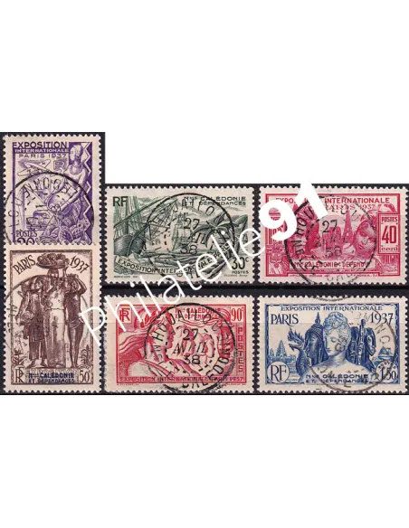 Nouvelle-Calédonie, n° 166 à 171 oblitérés, timbres des Colonies