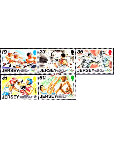 JERSEY - n°  736 à 740 - Centenaire des Jeux Olympiques