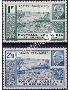 Nouvelle-Calédonie, n° 193 à 194 neufs, timbres des Colonies
