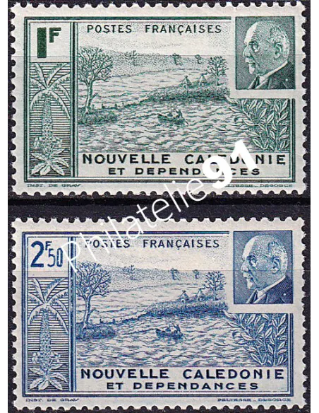 Nouvelle-Calédonie, n° 193 à 194 charnière, timbres des Colonies