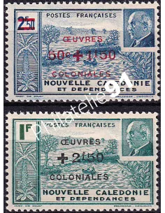 Nouvelle-Calédonie, n° 246 à 247 charnière, timbres des Colonies