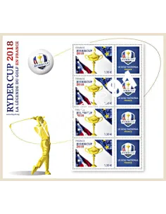 Mini feuille Ryder Cup 2018,La légende du golf, timbres France
