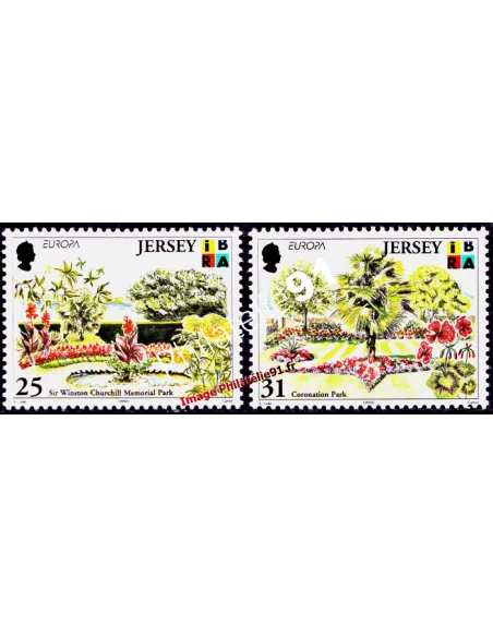 Timbres de JERSEY n° 881 à 882 - EUROPA 1999 - Réserves et parcs naturel