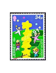 JERSEY - n°  922 - EUROPA 2000 - Colonne d'étoiles européennes