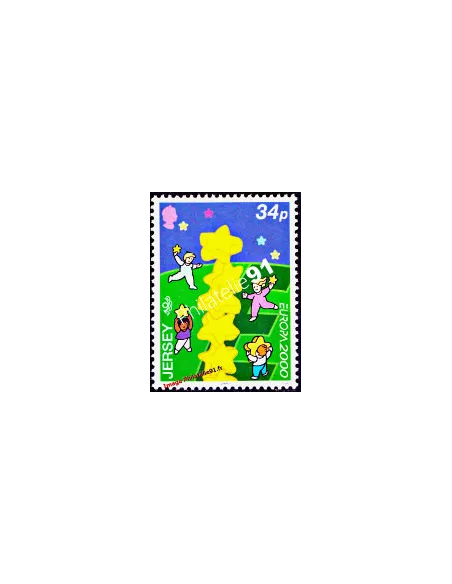 JERSEY - n°  922 - EUROPA 2000 - Colonne d'étoiles européennes