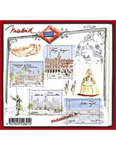 Bloc de 4 timbres : Capitales européennes, Madrid (Espagne)