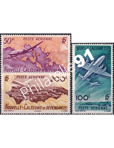 NOUVELLE CALEDONIE, PA n° 61 à 63 neufs, collection timbres colonies