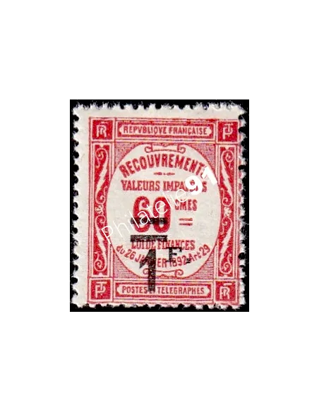 Timbre-Taxe n° 53, Timbre de recouvrement,collection timbres France
