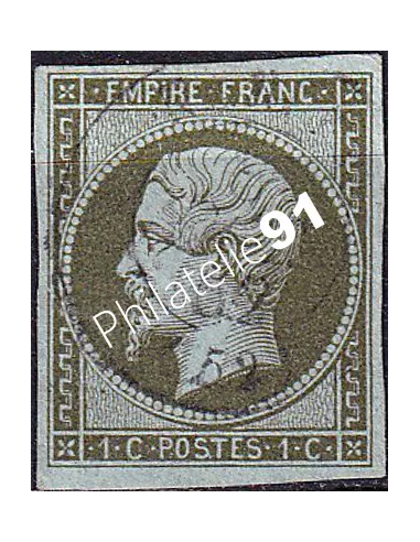 Timbre Classique n° 11 non dentelé oblitéré, collection timbres France