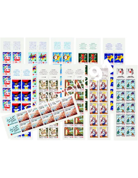 Timbres de France - Lot de Carnets Croix rouge de 1991 à 2001