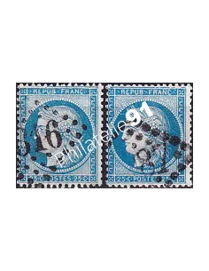Lot de 2 Classiques n° 60A oblitérés, cadre cassé, timbres France