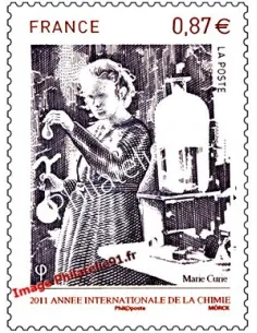 Timbre français autoadhésif n° 524 - "Marie Curie - Année de la Chimie"