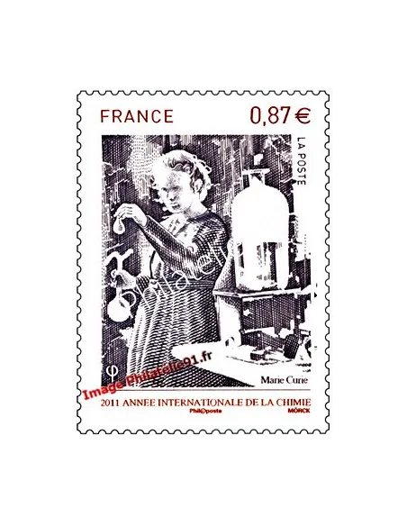 Timbre français autoadhésif n° 524 - "Marie Curie - Année de la Chimie"
