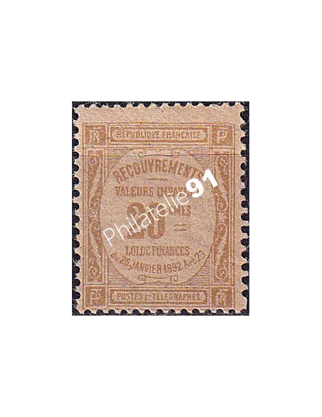 Timbre-taxe n° 45a neuf, papier GC, collection timbres France