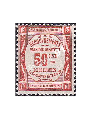 Timbre-taxe n° 47 charnière, collection timbres France
