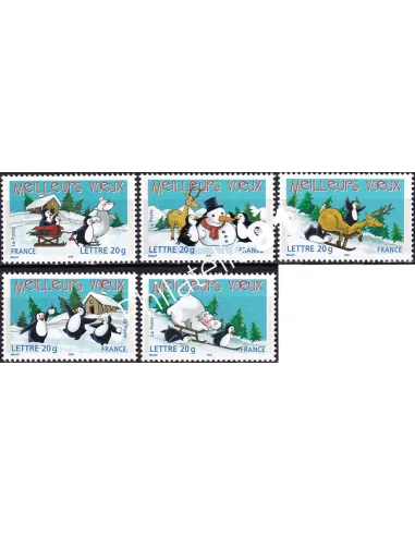 Timbre n° 3853a à 3857a, gomme brillante, collection timbres France