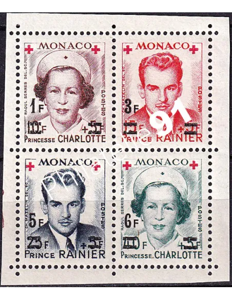 MONACO, n° 379A à 382A neufs, Bloc de 4, Timbres Monaco