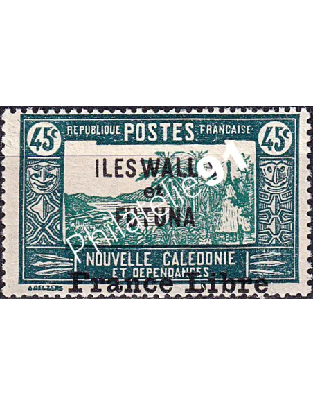 Wallis et Futuna, n° 105, surcharge décalée, timbres Colonies