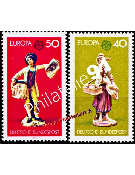 Timbres d'ALLEMAGNE - RFA n° 739 à 740 - EUROPA 1976 - Œuvres d'art